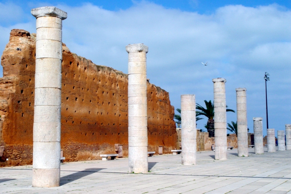 Remnants of wall at Hassan Tower Rabat