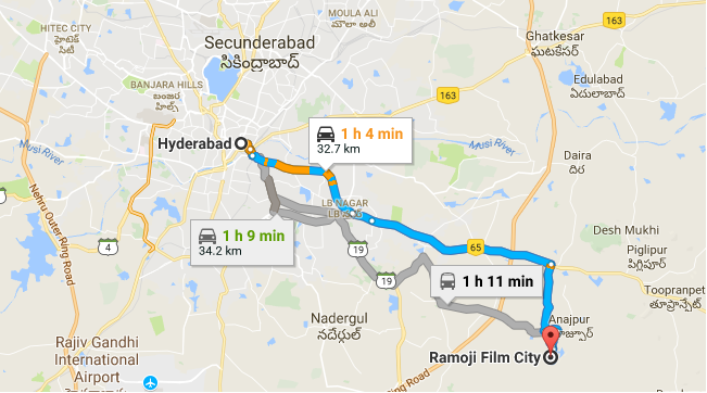 Hyderabad Route map